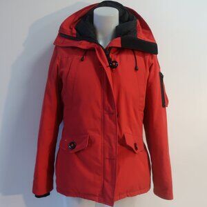 Womens Canada Goose 2530L Red Wild Duck Down Hooded Ski Snow Auben Coat Jacket M